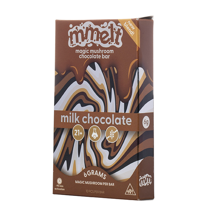 Milk chocolate bar packaging with 'mmelt' branding on a white background, Chocolate bars and packaging with 'mmelt' branding on a white background, mmelt magic mushroom chocolate bar, magic mushroom chocolate bar mmelt, mmelt mushroom chocolate bar flavors, mmelt milk chocolate magic mushroom chocolate bar, magic mushroom chocolate bar mmelt milk chocolate